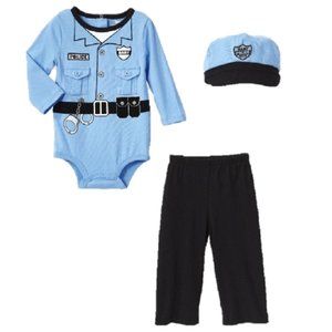Baby Boys POLICE Officer Outfit Halloween Costume Size 6/9 mo Onesie Pants  NWT